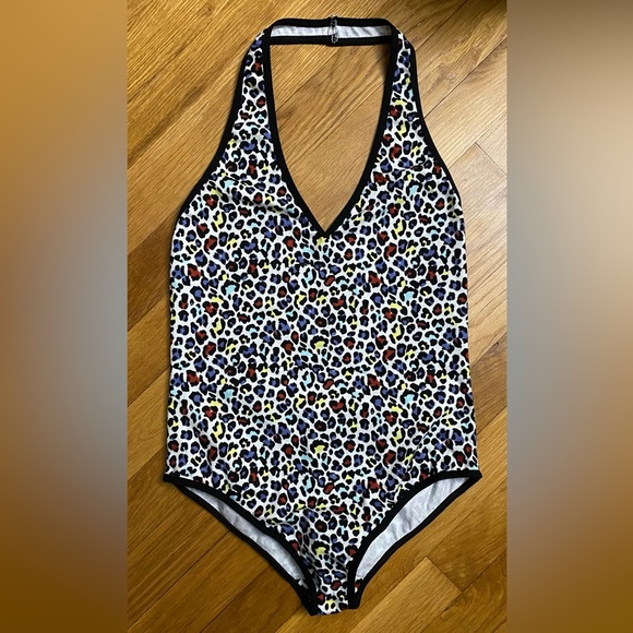 NWOT American Apparel Halter Bodysuit Rainbow Lynx Size Medium - Picture 3 of 7
